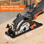 Serra Elétrica Circular Cortex Multiuso, 6 Lâminas Inclusas + BRINDES: Óculos de Proteção e Trena 10 Metros